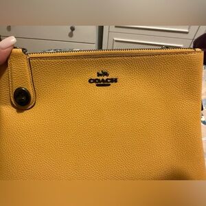 Coach Mustard Leather Pouch